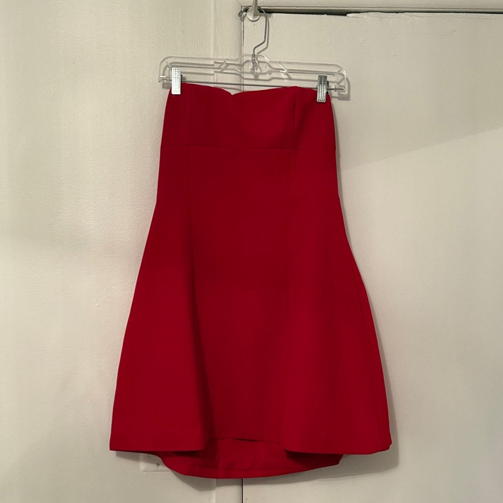 Red Strapless Mini Dress